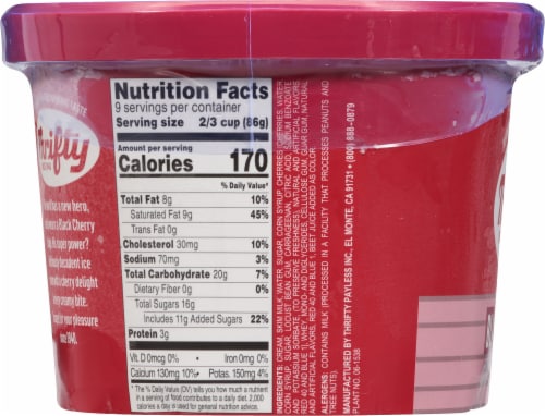 Thrifty Black Cherry Ice Cream Tub Perspective: left
