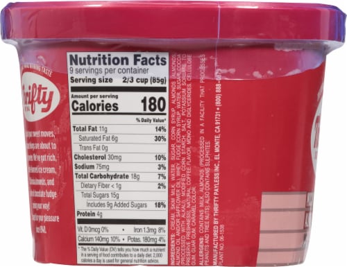 Thrifty Mocha Almond Fudge Ice Cream Tub Perspective: left