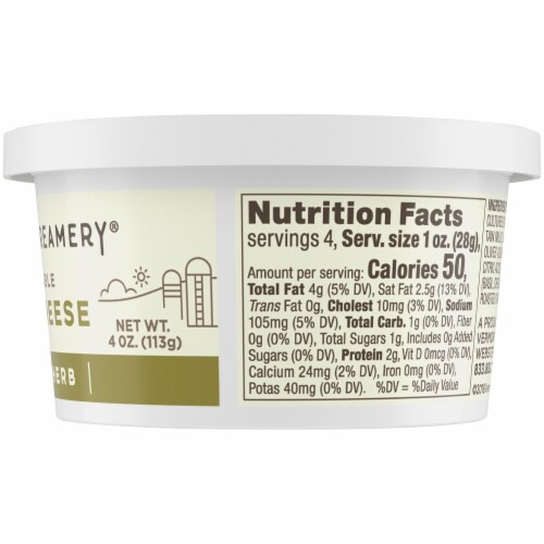 Vermont Creamery Olive & Herb Spreadable Goat Cheese Perspective: left