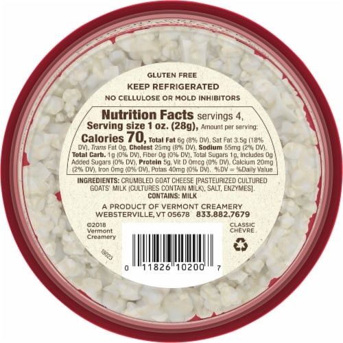 Vermont Creamery® Classic Crumbled Goat Cheese Perspective: left