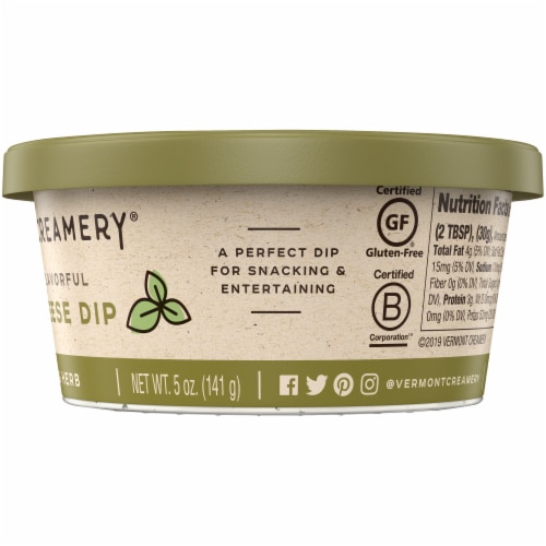 Vermont Creamery Garlic & Herb Goat Cheese Dip Perspective: left
