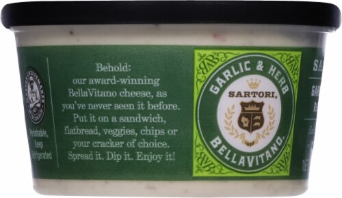 Sartori® Garlic & Herb BellaVitano® Cheese Spread & Dip Perspective: left