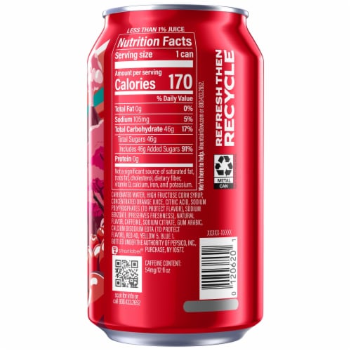 Mountain Dew Code Red Cherry Flavor Soft Drink 6 Cans 12 Fl Oz Food 4 Less