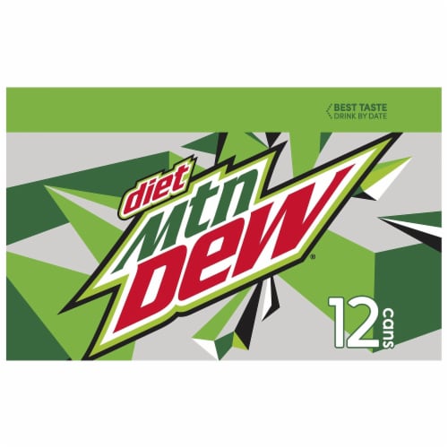 Diet Mountain Dew Soda Can Perspective: left