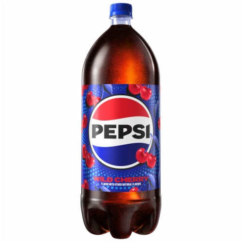 Pepsi Cola® Wild Cherry Soda Bottle Perspective: left