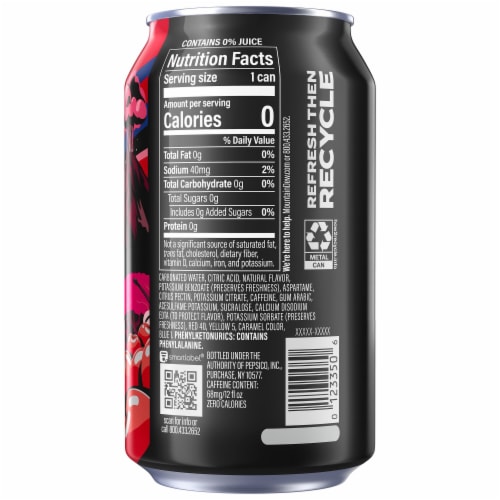 Diet Mountain Dew® Code Red® Soda Cans Perspective: left