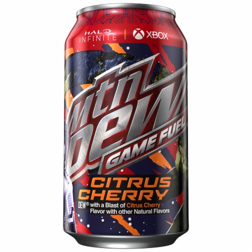 Mountain Dew® Game Fuel® Citrus Cherry Soda Cans Perspective: left