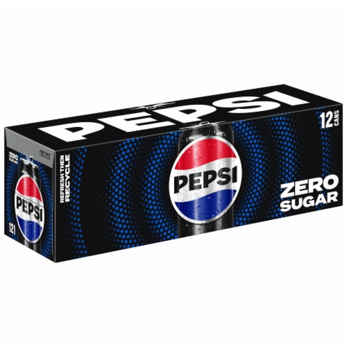 Pepsi Cola® Zero Sugar Soda Cans Perspective: left