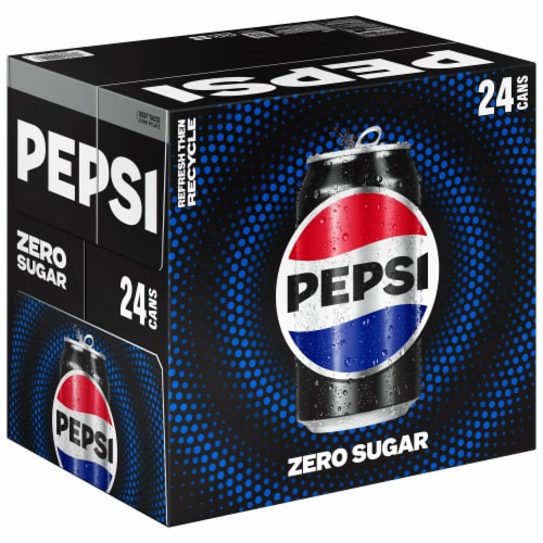 Pepsi Cola® Zero Sugar Soda Cans Perspective: left