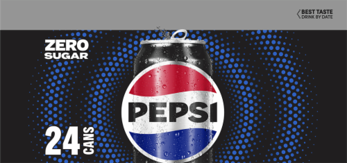 Pepsi Cola Zero Sugar Soda Cans Perspective: left
