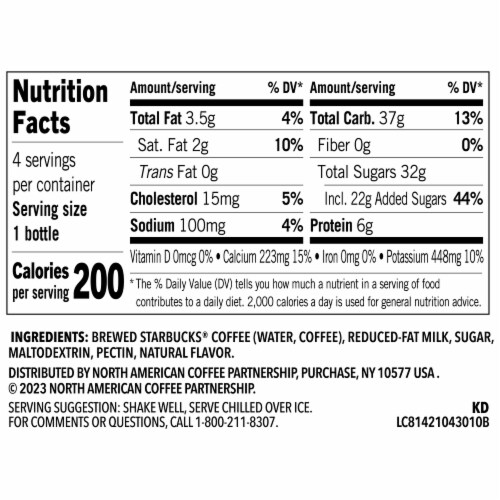 Starbucks® Frappuccino Vanilla Iced Coffee Drink Perspective: left