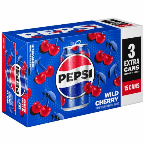 Pepsi Cola® Wild Cherry Soda Cans Perspective: left