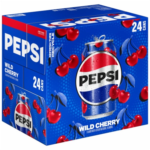 Pepsi Cola® Wild Cherry Soda Cans Perspective: left