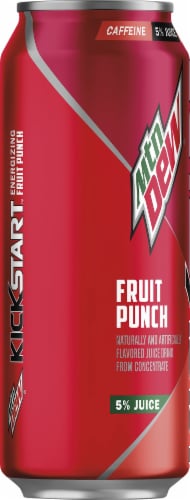Mountain Dew® Kickstart Fruit Punch Energy Drink Can Perspective: left