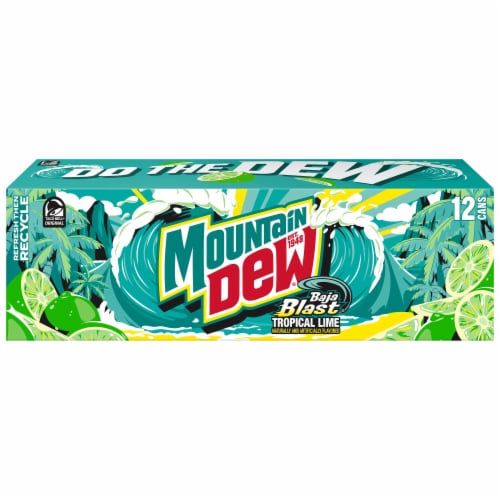 Mountain Dew® Baja Blast Soda Cans Perspective: left