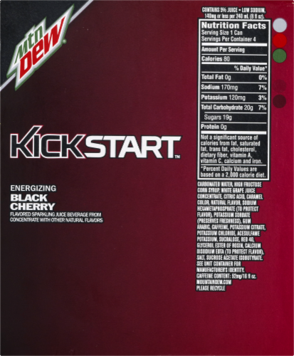 Mountain Dew Kickstart Black Cherry Perspective: left