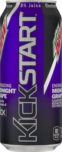 Mountain Dew® Kickstart Midnight Grape Energy Drink Can Perspective: left