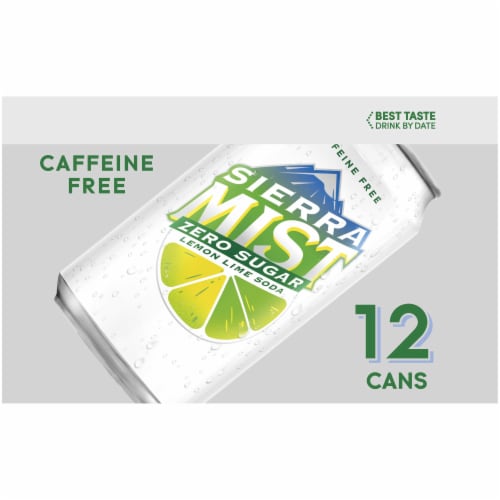 Sierra Mist Zero Sugar Lemon Lime Caffeine Free Soda Pack Perspective: left