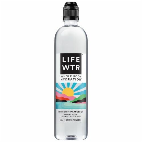 LIFEWTR Purified Bottled Water Perspective: left