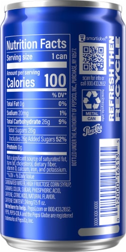 Pepsi Cola Soda Pop Mini Cans Perspective: left
