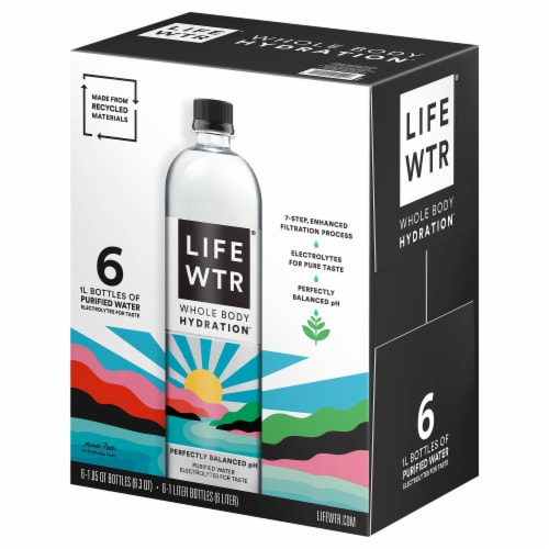 LIFEWTR® with Electrolytes Purified Bottled Water Perspective: left