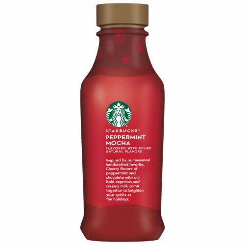 Starbucks Peppermint Mocha Iced Coffee Espresso Beverage Perspective: left