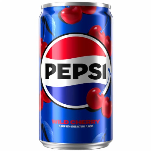 Pepsi Cola® Wild Cherry Soda Mini Cans Perspective: left