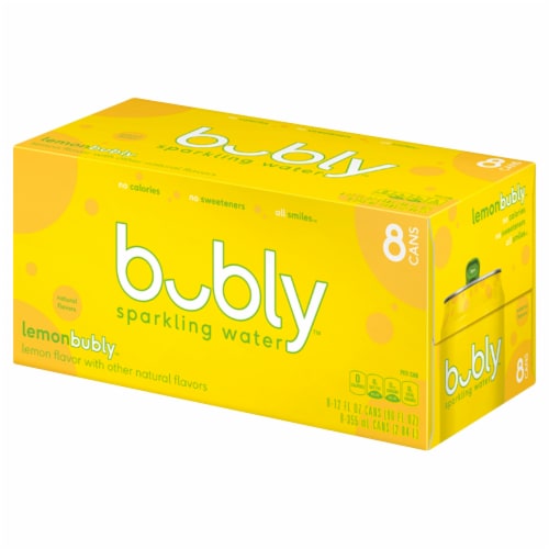 Bubly™ Lemon Flavored Sparkling Water Cans Perspective: left