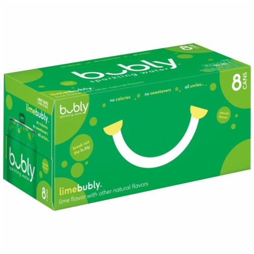 Bubly™ Lime Flavored Sparkling Water Cans Perspective: left