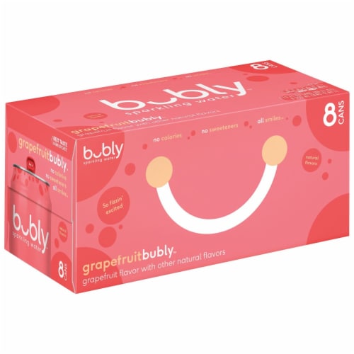 Bubly™ Grapefruit Flavored Sparkling Water Cans Perspective: left