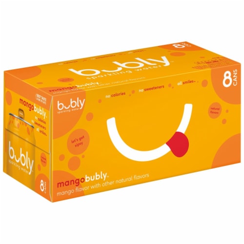 Bubly™ Mango Flavored Sparkling Water Cans Perspective: left