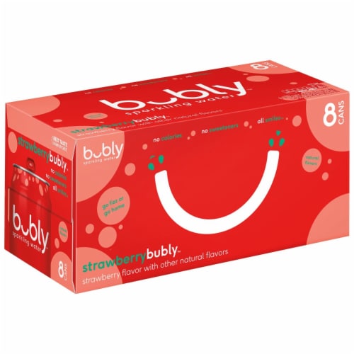 bubly Strawberry Sparkling Water Perspective: left