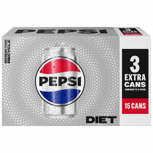 Diet Pepsi® Cola Soda Cans Perspective: left