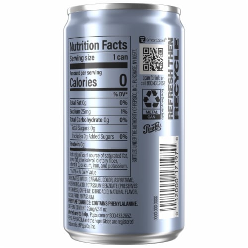 Diet Pepsi Cola® Soda Mini Cans 7.5 oz 6 pk Perspective: left