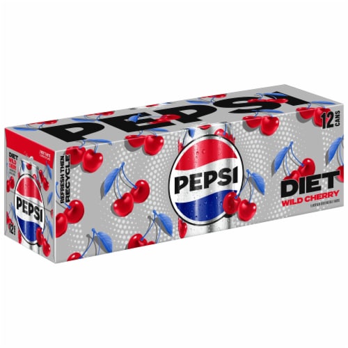 Diet Pepsi Cola® Wild Cherry Soda Cans Perspective: left