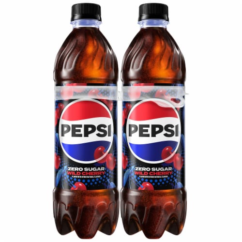 Pepsi Cola® Zero Sugar Wild Cherry Soda Bottles Perspective: left