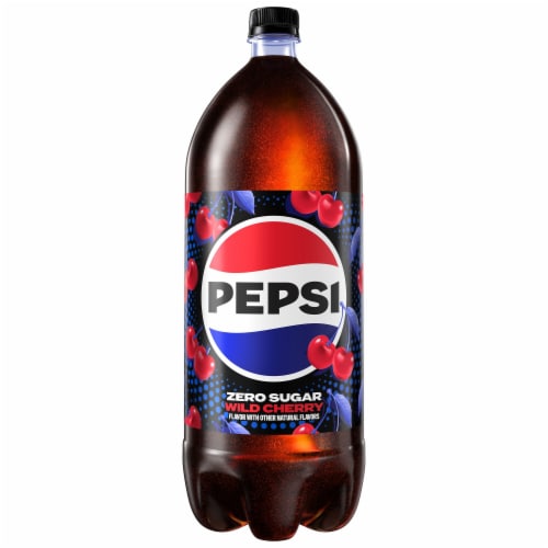 Pepsi Cola® Wild Cherry Zero Sugar Soda Bottle Perspective: left