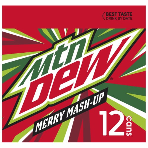Mountain Dew Merry Mash Up Cranberry Pomegranate Soda Can Perspective: left