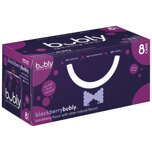 Bubly™ Blackberry Flavored Sparkling Water Cans Perspective: left