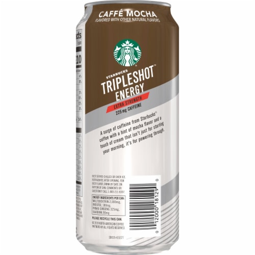 Starbucks TripleShot™ Caffe Mocha Extra Strength Energy Coffee Beverage Perspective: left