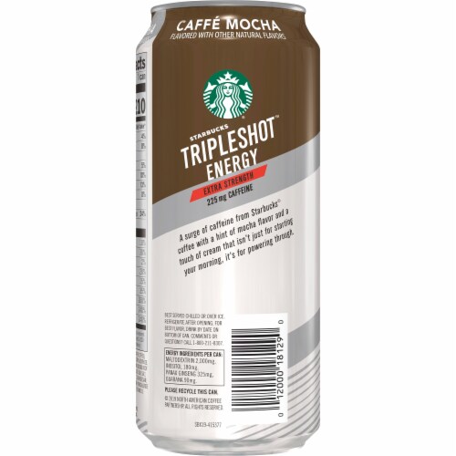 Starbucks TripleShot™ Caffe Mocha Extra Strength Energy Coffee Beverage Perspective: left