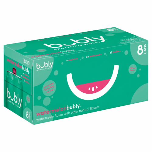 Bubly™ Watermelon Flavored Sparkling Water Cans Perspective: left