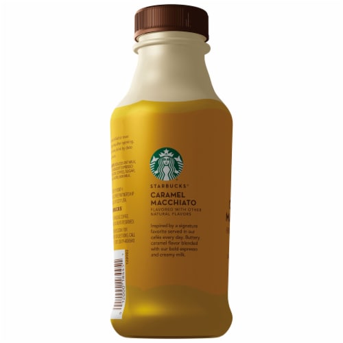 Starbucks® Caramel Macchiato Latte Iced Coffee Espresso Beverage Perspective: left
