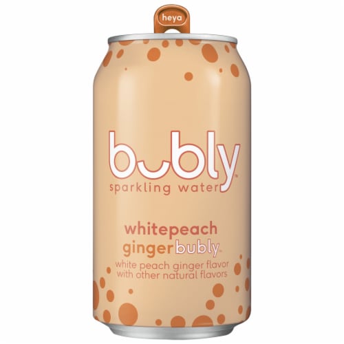 Bubly™ White Peach Ginger Flavored Sparkling Water Cans Perspective: left