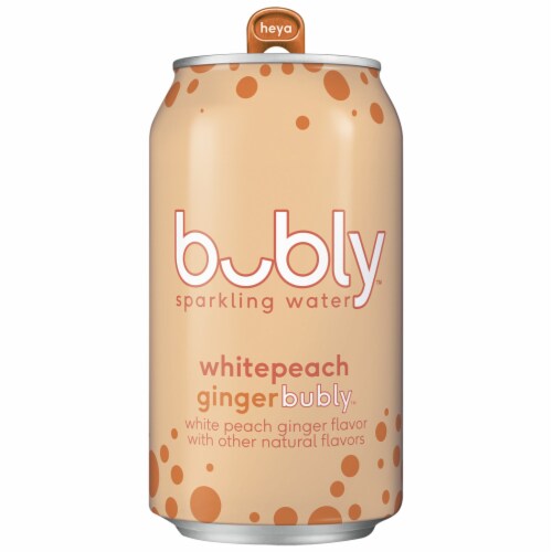 Bubly™ White Peach Ginger Flavored Sparkling Water Cans Perspective: left