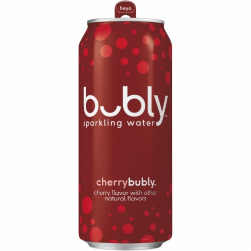Bubly™ Cherry Flavored Sparkling Water Can Perspective: left