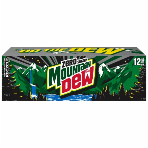Mountain Dew® Zero Sugar Soda Cans Perspective: left