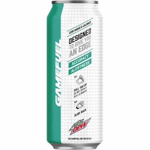 Mountain Dew Game Fuel Zero Calorie Watermelon Energy Drink 16 oz Can Perspective: left