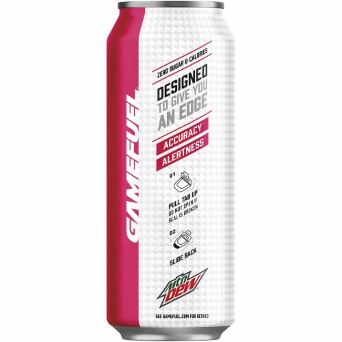 Mountain Dew Game Fuel Raspberry Lemonade Energy Drink Perspective: left