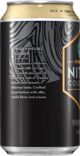 Starbucks® Premium Vanilla Sweet Cream Nitro Cold Brew Iced Coffee Can Perspective: left